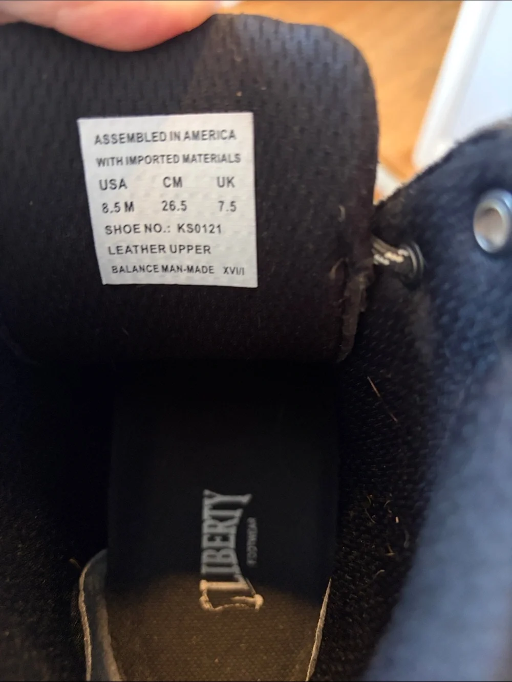 Men's Black Leather Liberty Work Boots